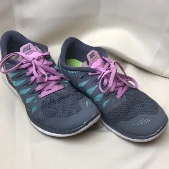Nike | Shoes | Nike Free Mesh Grey Teal Pink | Poshmark display picture 2